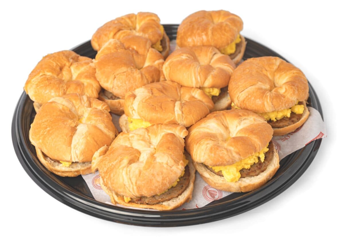 Breakfast Sandwich Platter: Choice of protein and cheesy eggs on your choice of bread.